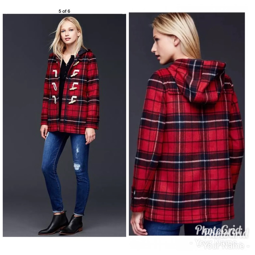 RED PLAID WOOL TOGGLE  $148